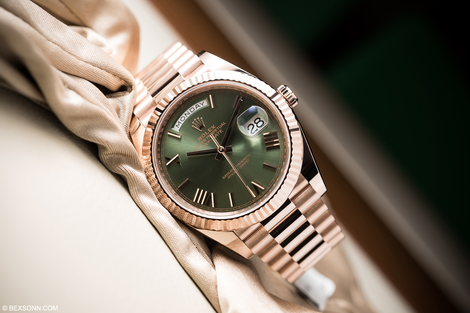 rolex day date 40 green dial price
